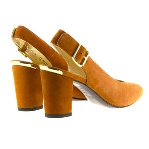 Stuart Weitzman sling pumps LAMELLA SADDLE SUEDE